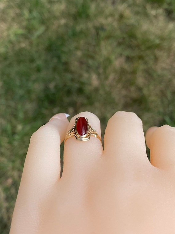 Antique Art Nouveau Ring set with Carnelian - image 9