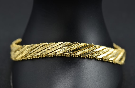 Vintage Ladies Mexican Yellow Gold Bracelet - image 1