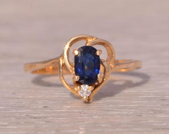 Sapphire and Diamond Ring in Yellow Gold