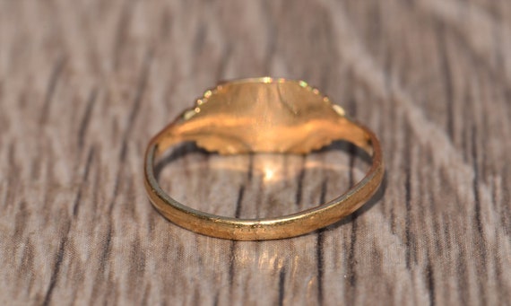 Antique Engraved Childs Ring in Yellow Gold - image 3