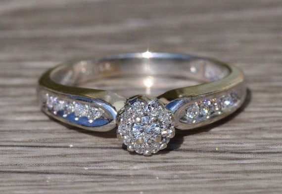 Ladies Vintage Halo Diamond Engagement Ring in 14K - image 1