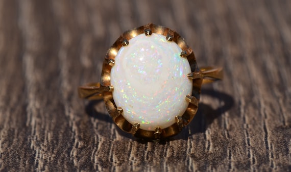 Signed Australian Opal Ring - image 1