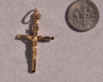 Yellow Gold Cross Crucifix Pendant