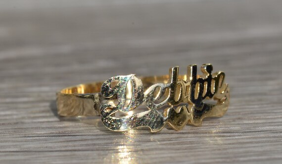 Ladies 14K Yellow Gold Debbie Name Ring - image 5