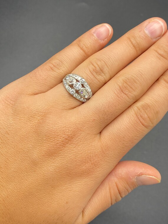 Edwardian Era Chunky Diamond East To West Ring - image 8