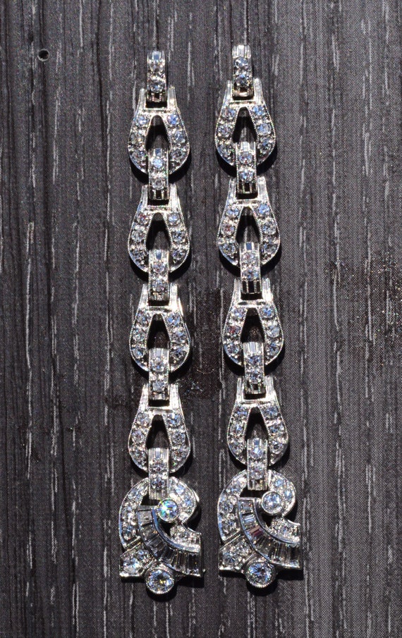 Antique Platinum & Diamond Dangler Earrings