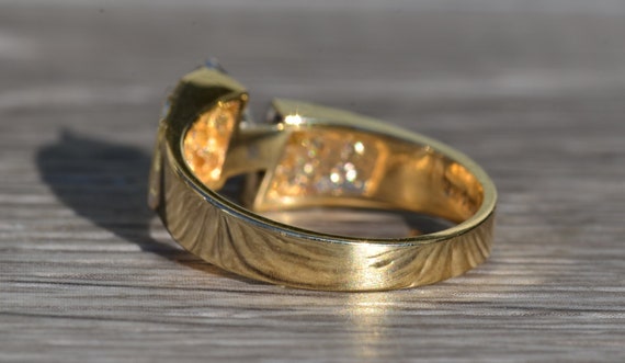 Ladies 14K Gold Sapphire and Diamond Ring - image 3
