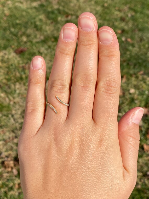 Gabriel and Co Signed Bypass Diamond Ring in Yell… - image 7