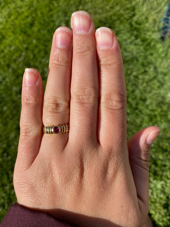 Modernist Ring Bezel set with Ruby - image 7