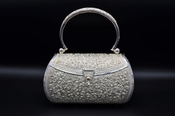 Stunning Vintage Solid Sterling Silver Filigree Floral Handbag Purse - Etsy