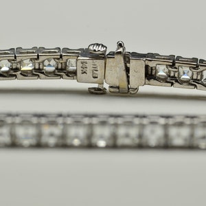 White gold Square Emerald Cut Diamond Bracelet set with 15.72 carats of Asscher Cut Diamonds image 3