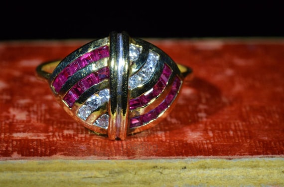 Signed Ruby & Diamond Ring - image 1
