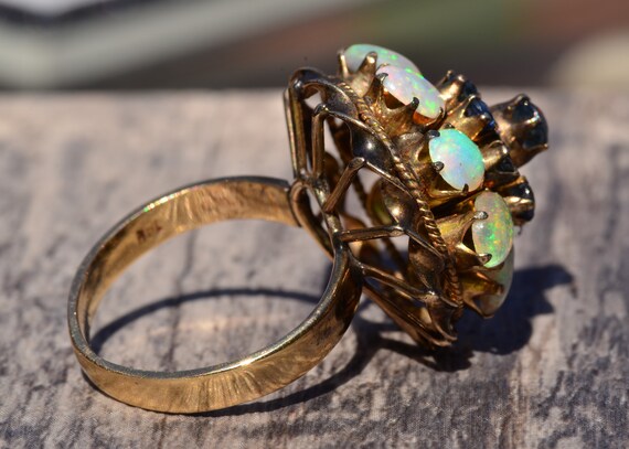 Vintage Sapphire and Opal Princess Ring - image 4