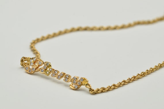 Ladies Signature Ginny Name Anklet set with Diamo… - image 1