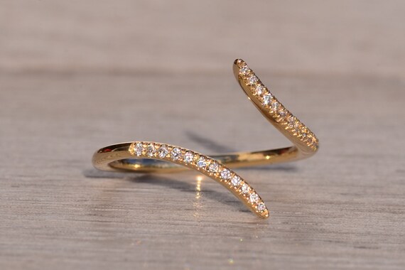 Gabriel and Co Signed Bypass Diamond Ring in Yell… - image 5