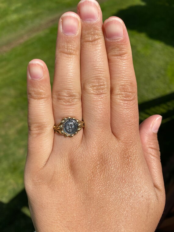 Signed Ring set with Ancient Coin Motif in 18 Kar… - image 9