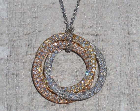 Ladies 14K Tricolor and Diamond Infinity Rings Ne… - image 1