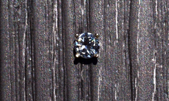 14K White Gold Single Diamond Stud Earring - image 1