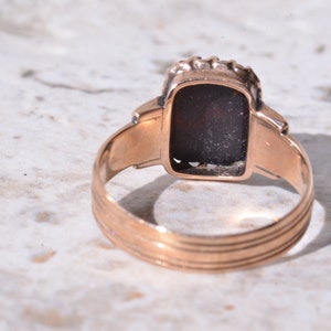 Victorian Rose Gold Ring set with Onyx Intaglio image 3