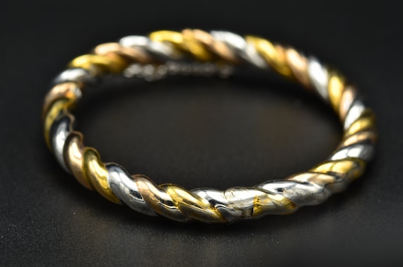 Multicolored Twist Bangle in Sterling Silver - image 1