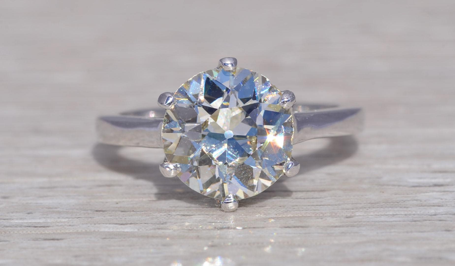 3.04 Ct Altschliff Diamant Verlobungsring