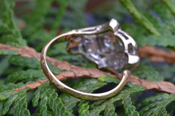 Two Tone Antique Two Stone Ring - image 3