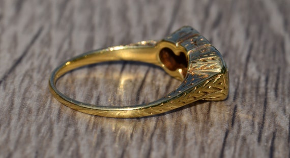 Antique Three Stone Diamond Ring in Yellow Gold - image 5