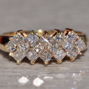 Unique Princess Cut Natural Diamond Statement Ring