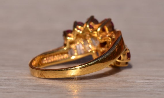 Ruby & Diamond Crossover Ring in 18 Karat Yellow … - image 4