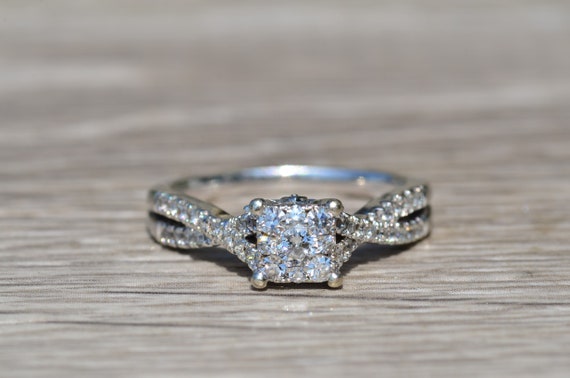 Mystery Set Engagement Ring with Split Crossed Sh… - image 6