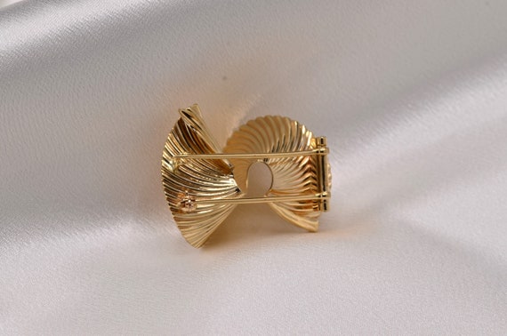 Yellow Gold Tiffany and Company Signed Brooch - image 2