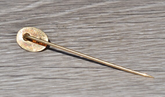 Antique Rose Gold and Turquoise Stick Pin - image 2