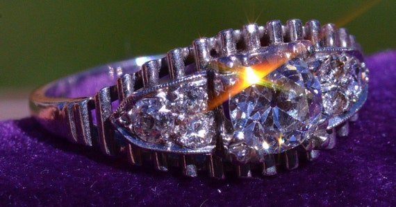 Handmade Antique Art Deco Platinum Engagement Ring
