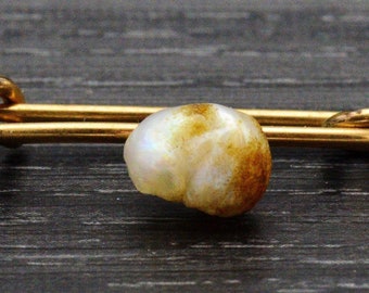 Antique Natural Pearl Safety Pin or Diaper Pin
