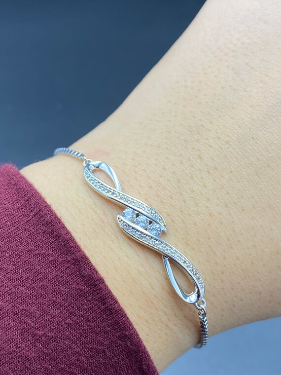Ladies Adjustable Modified Infinity Bracelet in S… - image 5