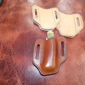 DIY Extra large pancake knife sheath Die cut leather pieces to make 1 sheath.