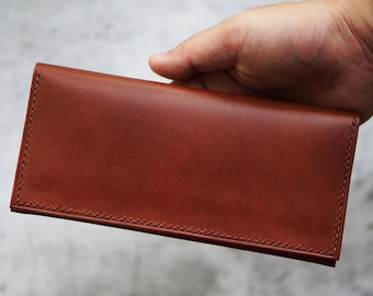 Cuero personalizado Slim Thin Long Bifold Wallet Clutch Teléfono celular Wallet Card Holder Wallet para hombres Mujeres, Bolsa para teléfono celular con estuche para tarjeta