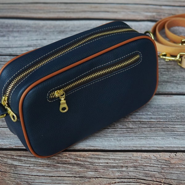 Leather Snapshot Bag Crossbody Bag for Man Woman, Leather Small Bag, Phone Bag Purse, Cross Body Bag, Mini Bag