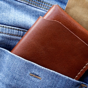 Leder Portemonnaie Kartenetui DIY Kit mit Werkzeug, Leder Bastelleder Handarbeit Geschenk, personalisiertes Geschenk zum 3. Jahrestag Geschenk für ihn Freund