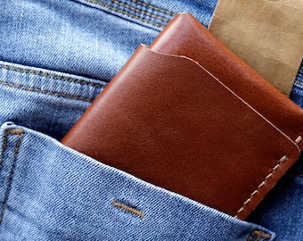 Leather Wallet Card Case DIY Kit with Tool, Leather Craft Working Leather Handmade Gift, personalized 3rd anniversary gift for him boyfriend