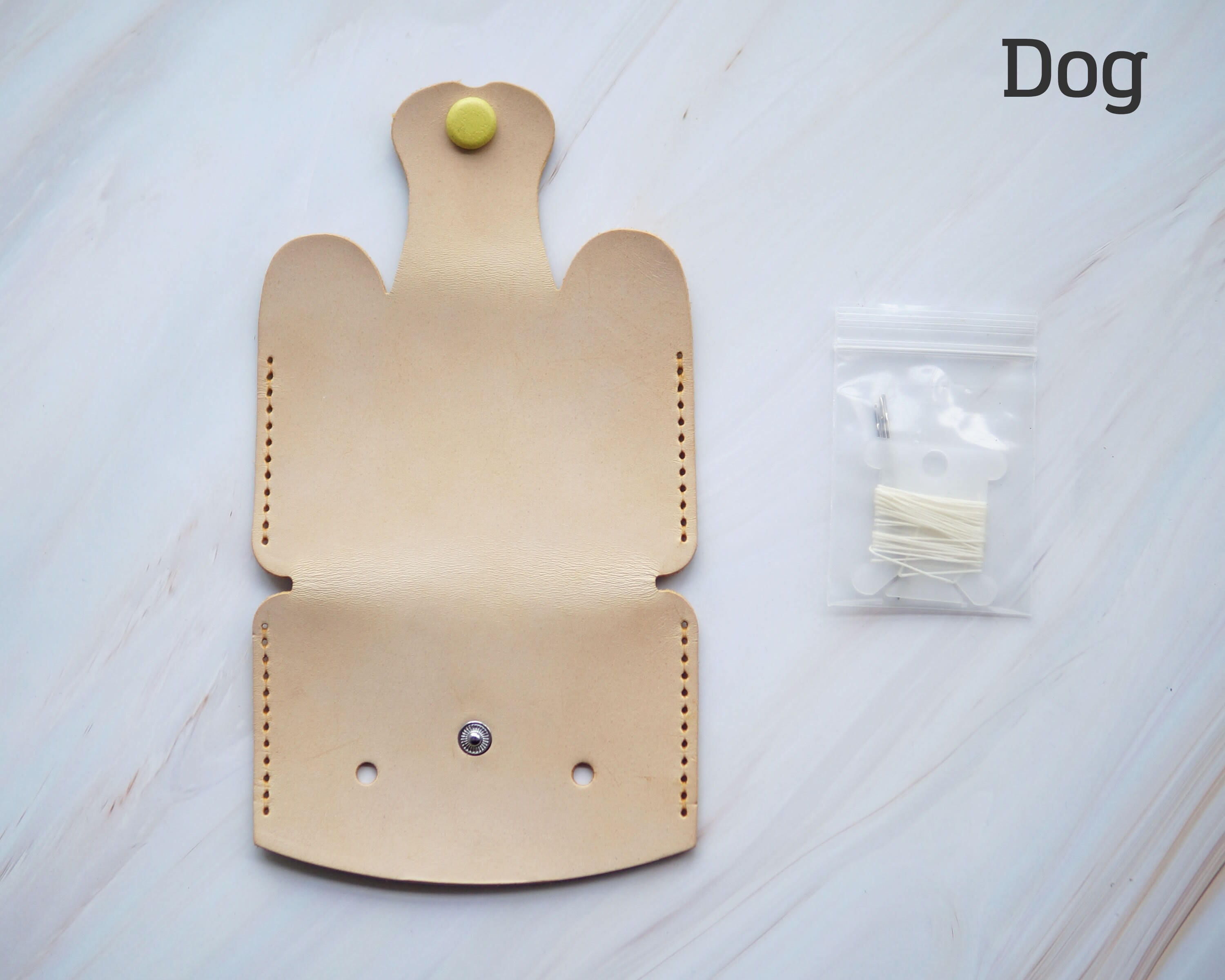 Leather Card Case DIY Kit Craft Kit Cute Animal Card Case Card Etsy