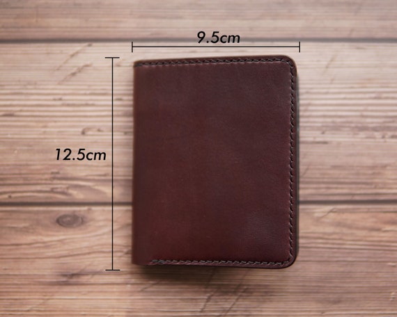 Leather Vertical Bifold Wallet for Mens Womens Front Pocket