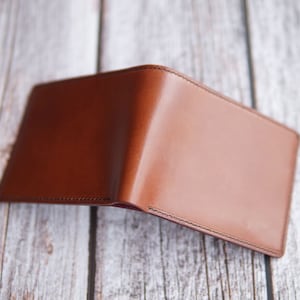 Portafoglio bifold in pelle per uomini donne short Slim Portafoglio tascabile anteriore portafoglio personalizzato portafogli fatti a mano per papà Mon, regalo di festa dei padri