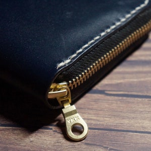 Cartera larga de cuero Embrague Cremallera Tarjeta Cartera Cartera de teléfono Carteras hechas a mano para hombres Mujeres Titular de la tarjeta de crédito, Regalo del día del padre, Regalo del marido imagen 9