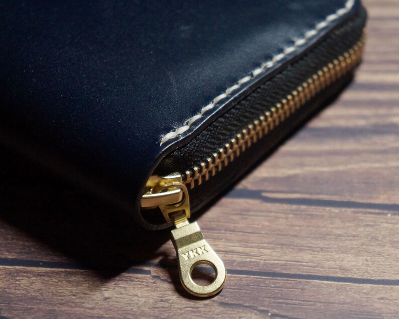 Cartera larga de cuero Embrague Cremallera Tarjeta Cartera Cartera de teléfono Carteras hechas a mano para hombres Mujeres Titular de la tarjeta de crédito, Regalo del día del padre, Regalo del marido imagen 9
