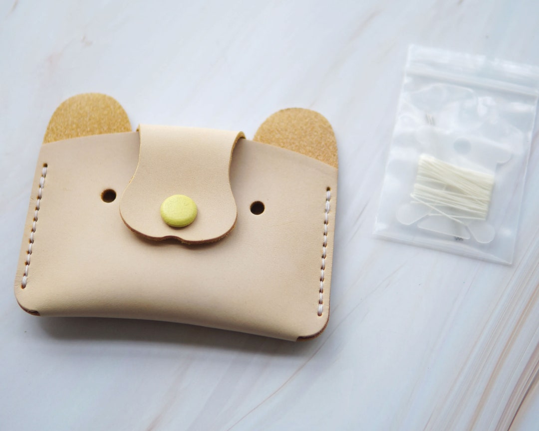 Leather Card Case DIY Kit Craft Kit Cute Animal Card Case Card Etsy