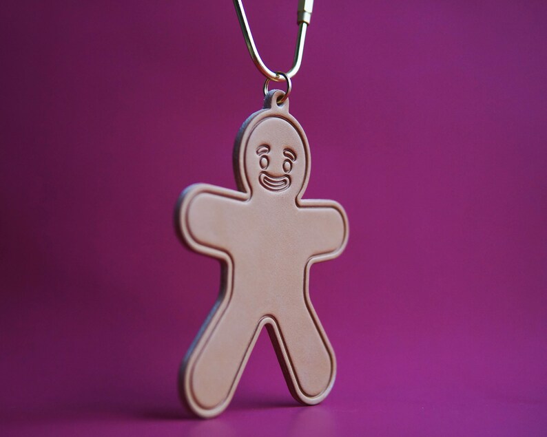 Gingerbread Man Leather Cute Kawaii Keychain Key Ring Key Chain for Women Men, Lovely Funny Gifts for Her Him image 6