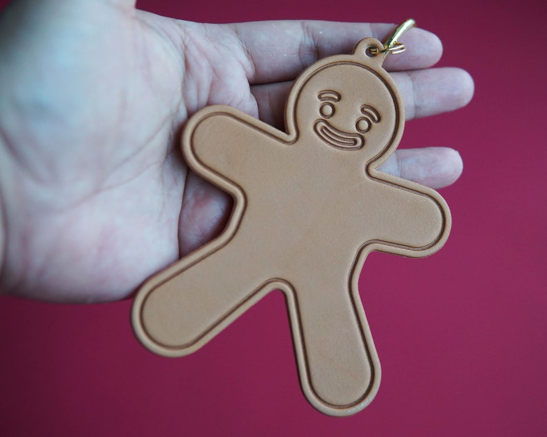 Gingerbread Man Leather Cute Kawaii Keychain Key Ring Key Chain for Women Men, Lovely Funny Gifts for Her Him image 7