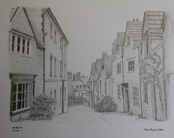 Frome pictures, Frome paintings, Frome watercolours, Watercolours of Frome, Paintings of Frome, Frome Gentle Street