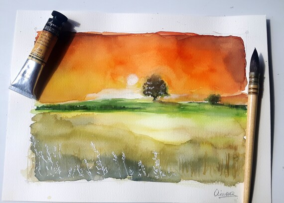 Water Colour Paper Purple Scenery, Size: 11x9 Inch at Rs 1500 in Virar